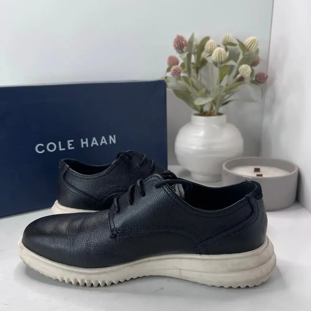 Cole Haan Grand Plain Leather Oxford Lace Up Black C36934 Men’s 7 Wide